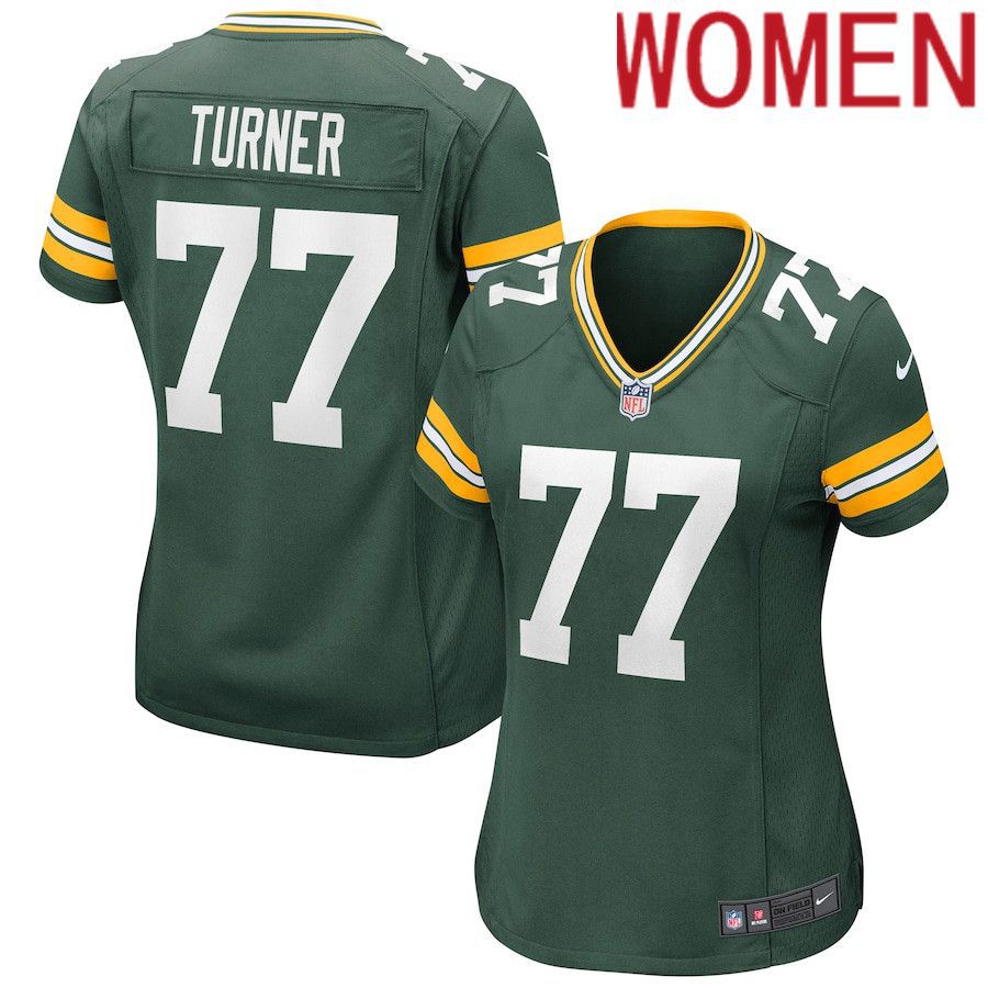 Women Green Bay Packers #77 Billy Turner Nike Green Game NFL Jersey